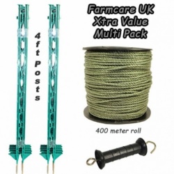 4ft Post ,400m GREEN Rope Xvalue Kit